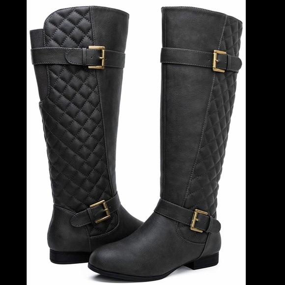 black wide calf boots size 9